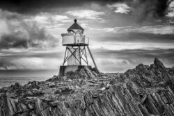 Motiv med Lyslygte i nordnorge Motiv med lyslygte - sort hvid