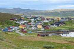 Motiv: Farverig landsby i Nordnorge Motiv: Malerisk Landsby
